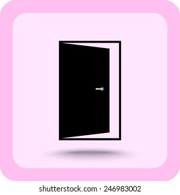 Door sign icon, vector illustration. Flat design style