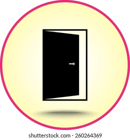 Door sign icon, vector illustration. Flat design style