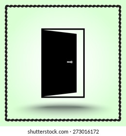 Door sign icon, vector illustration. Flat design style