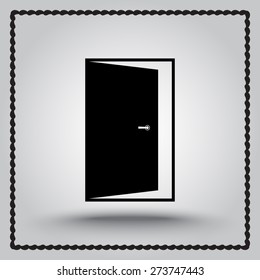 Door sign icon, vector illustration. Flat design style
