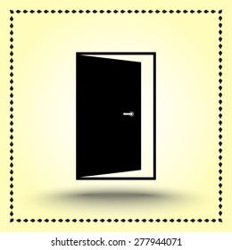 Door sign icon, vector illustration. Flat design style