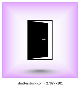 Door sign icon, vector illustration. Flat design style