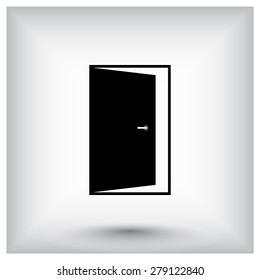 Door sign icon, vector illustration. Flat design style