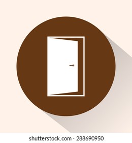 Door sign icon, vector illustration. Flat design style