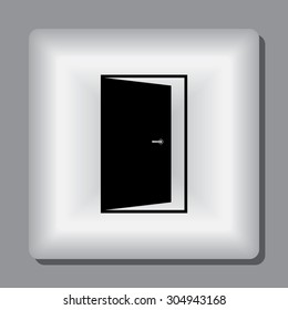Door sign icon, vector illustration. Flat design style