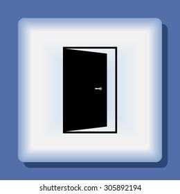 Door sign icon, vector illustration. Flat design style