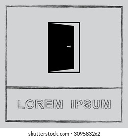 Door sign icon, vector illustration. Flat design style