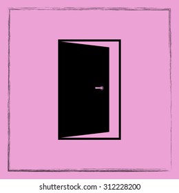 Door sign icon, vector illustration. Flat design style