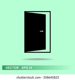Door sign icon, vector illustration. Flat design style
