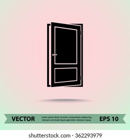 Door sign icon, vector illustration. Flat design style