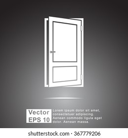 Door sign icon, vector illustration. Flat design style