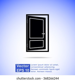 Door sign icon, vector illustration. Flat design style