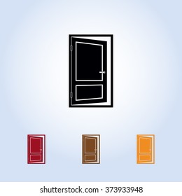 Door sign icon, vector illustration. Flat design style