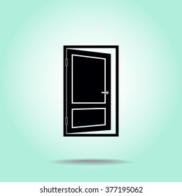 Door sign icon, vector illustration. Flat design style