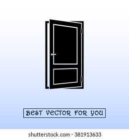 Door sign icon, vector illustration. Flat design style
