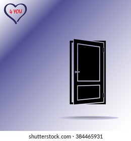 Door sign icon, vector illustration. Flat design style