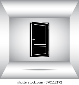 Door sign icon, vector illustration. Flat design style