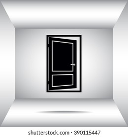 Door sign icon, vector illustration. Flat design style