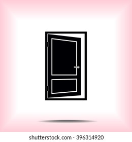 Door sign icon, vector illustration. Flat design style