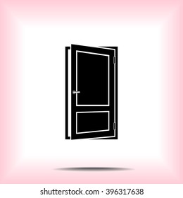 Door sign icon, vector illustration. Flat design style