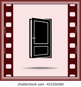 Door sign icon, vector illustration. Flat design style