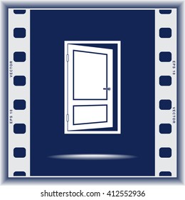 Door sign icon, vector illustration. Flat design style