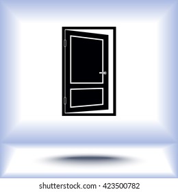 Door sign icon, vector illustration. Flat design style