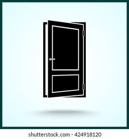 Door sign icon, vector illustration. Flat design style