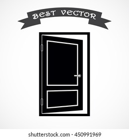 Door sign icon, vector illustration. Flat design style