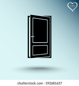 Door sign icon, vector illustration. Flat design style