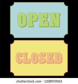 Door sign, open closed