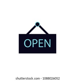 door signboard open icon. Element of colored web icon for mobile concept and web apps. Detailed door signboard open icon can be used for web and mobile. Premium icon on white background
