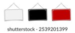 Door signs hanging. Empty sign for store, restaurant or cafe. Banner for paper design. 