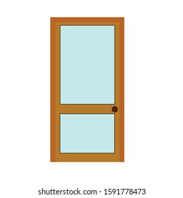 Door simple clip art vector illustration