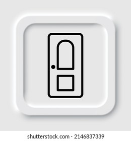 Door simple icon. Flat design. Neumorphism design.ai