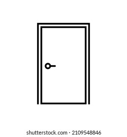 Icono de línea simple de puerta para aplicaciones y sitios web