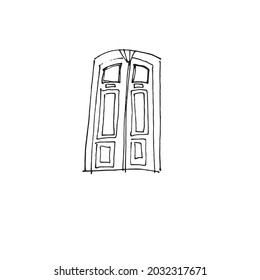 door sketch graphic vetor element isolated image