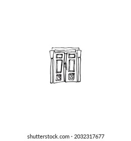 door sketch graphic vetor element isolated image