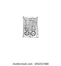 door sketch graphic vetor element isolated image