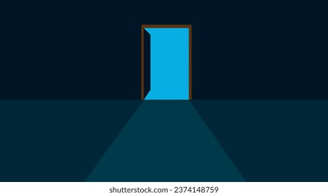 door to the sky. new opportunities, stepping into a beautiful, bright future idea concept.