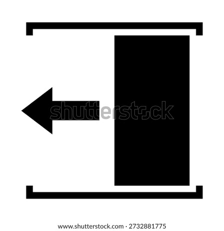 Door Slides Left To Open Black Icon, Vector Illustration, Isolate On White Background Label. EPS10