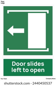 Door slides left to open signs symbol standard iso 7010