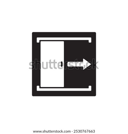 door slides right to open  icon symbol sign vector