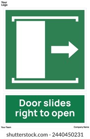 Door slides right to open signs symbol standard iso 7010