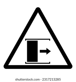 Door Slides Right To Open Symbol Sign, Vector Illustration, Isolate On White Background Label .EPS10