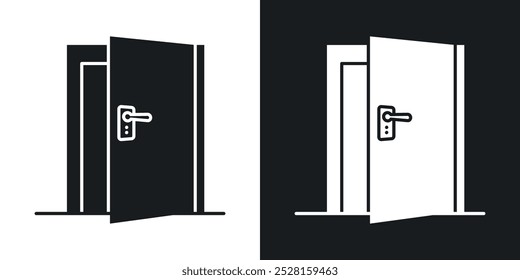 Door solid vector icon pack