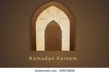 door special ramadan kareem brown vector