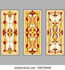 Door - stained glass. Vector.