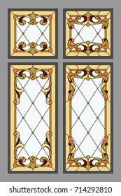 Door - stained glass. Vector.
