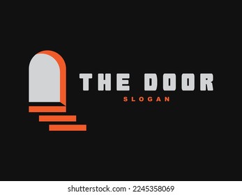 the door with stair logo vector design